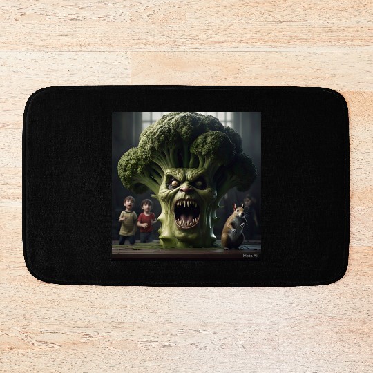 a hyper realistic cinematicmean broccoli. Bath Mats