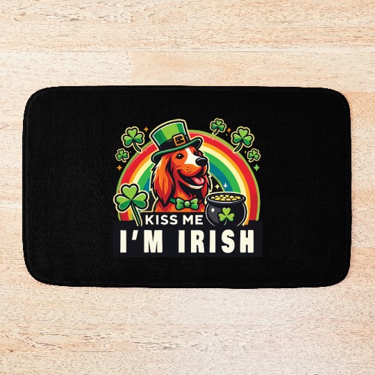 Kiss Me I'm Irish Dog St. Patrick's Day Bath Mats