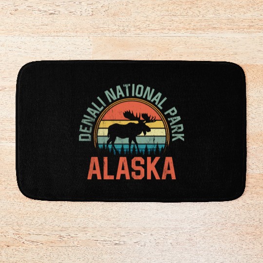 Denali National Park Alaska Moose Hiking Nature Bath Mats