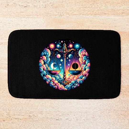 Libra - Celestial Scales of Balance Bath Mats