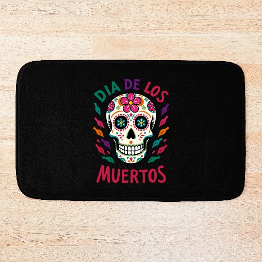 Mexico Día de los Muertos Skull Bath Mats