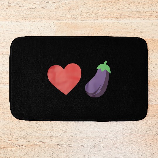 Love Eggplant Funny Gay LGBTQ Pride Bath Mats