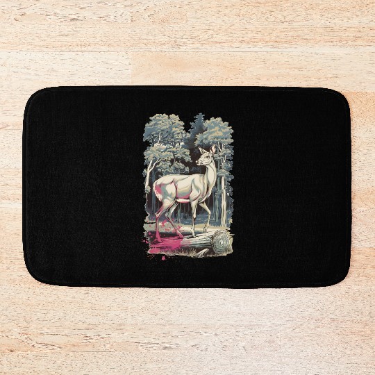 Deer in the forest 2 Bath Mats