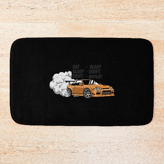 Eat Sleep Drift Repeat Bath Mats – Neon JDM Car Raci