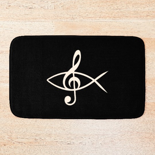 Clef Ichthys Jesus Fish Church Choir Bath Mats