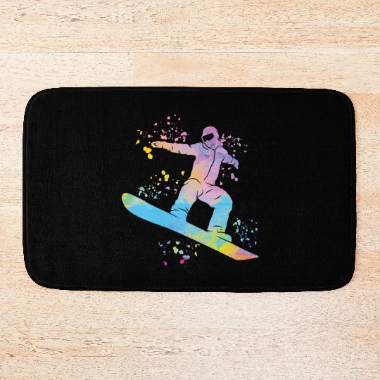Snowboarder Snowboard Snowboarding Bath Mats