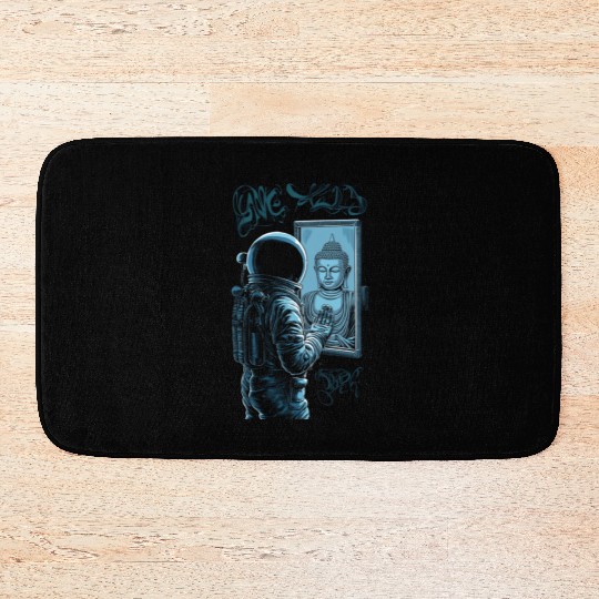 Astronaut Buddha Bath Mats, Graffiti Street