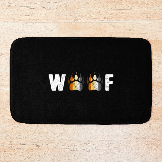 Woof Bear Pride Paw Prints Gay Men LGBT Bear Flag Bath Mats