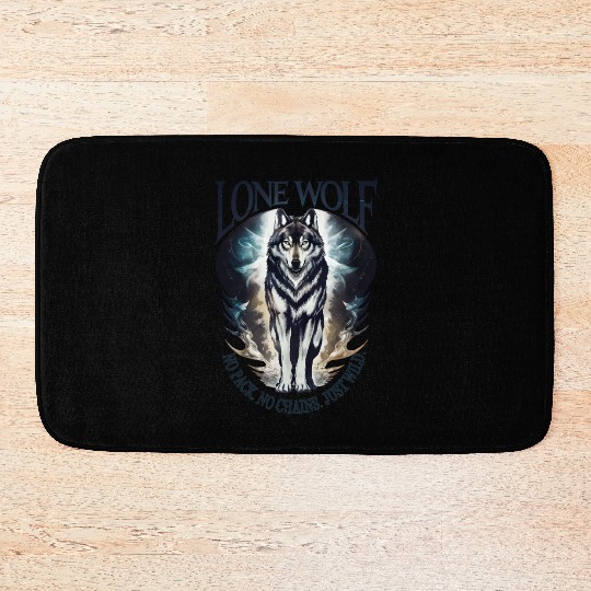 Lone Wolf - No Pack, No Chains, Just Wild Bath Mats