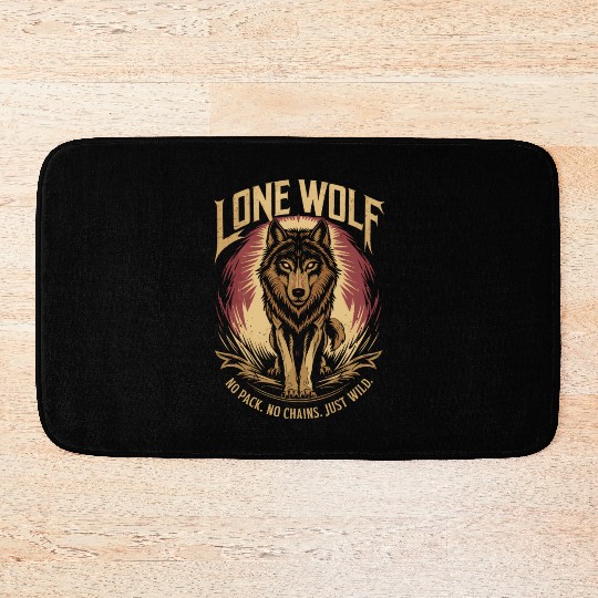 Lone Wolf - No Pack, No Chains, Just Wild Bath Mats