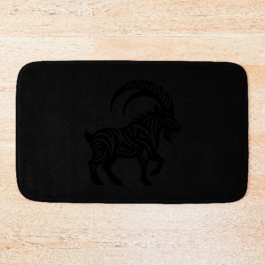 Wild Capricorn Tattoo Bath Mats