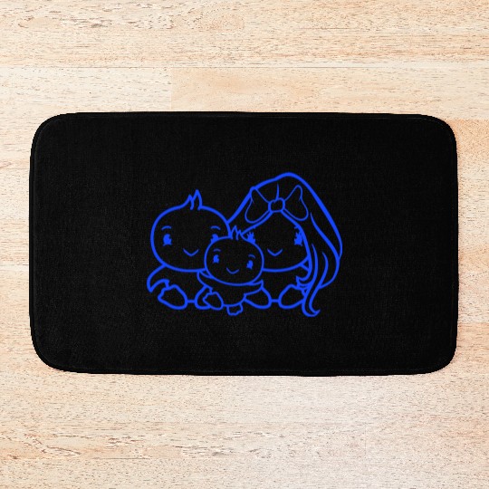 3 Birds Family Parents Mom Dad Three Child Baby Bath Mats