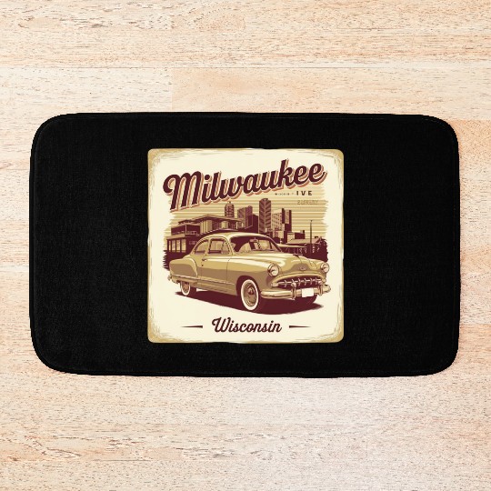 Milwaukee Souvenir and Travel Gift Idea Bath Mats