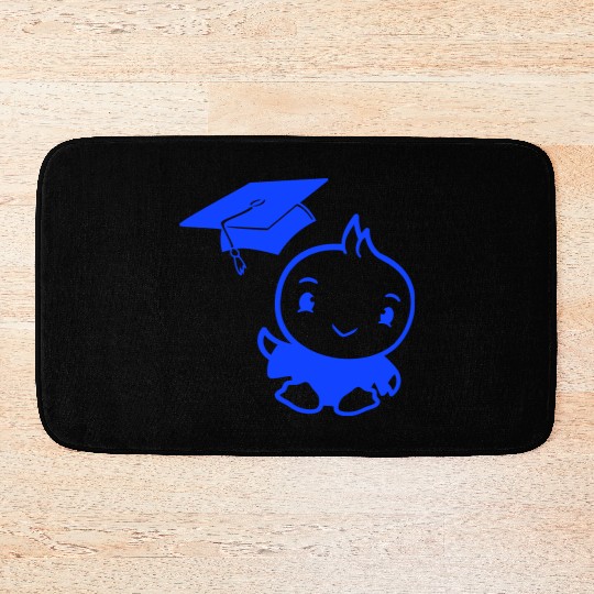 Bird School College Graduation Hat Education Cute Bath Mats