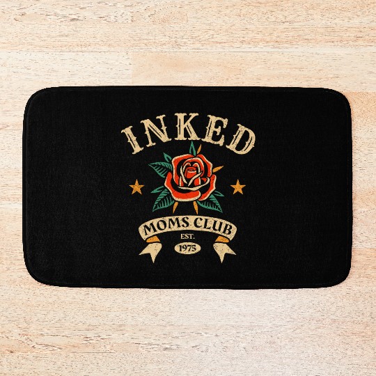 Inked Moms Club – Tattoo Rose Emblem Bath Mats