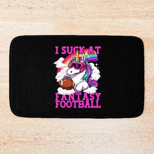 Fantasy Football Loser Unicorn I Suck At Fantasy Bath Mats