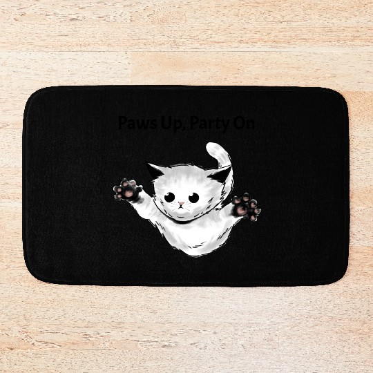 Dancing Cat | Paws Up, Party On | Unisex | Bath Mats