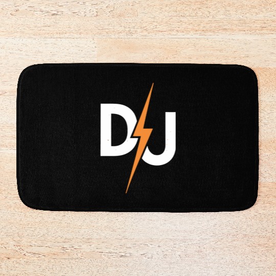 DJ Lightning Bolt – High-Energy Music Lover Logo Bath Mats