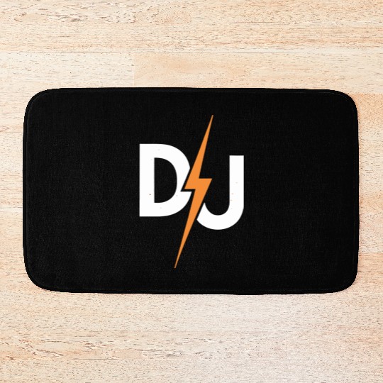 DJ Lightning Bolt – High-Energy Music Lover Logo Bath Mats