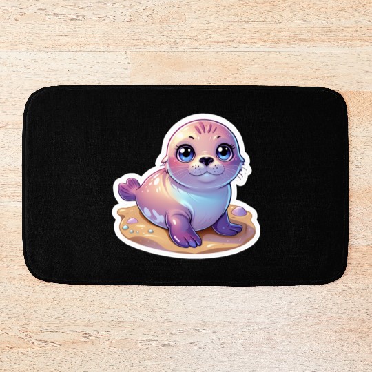 Adorable Seal Sticker Bath Mats