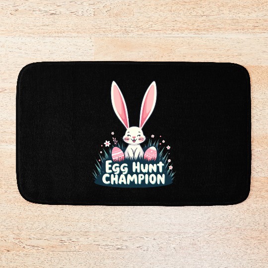 Egg Hunt Champion Bunny Design Bath Mats