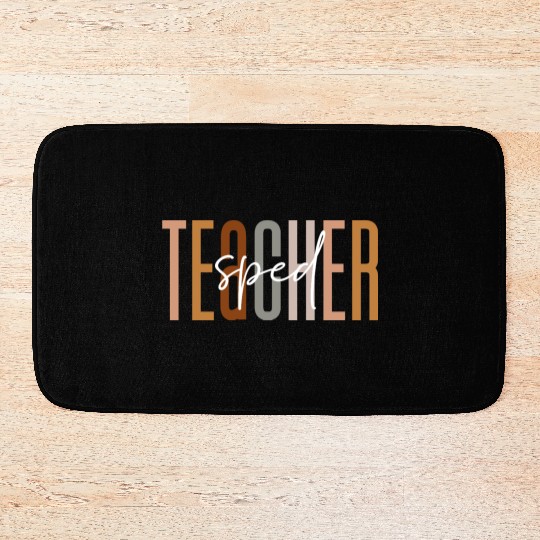 Sped Teacher Squad Crew Funny Special Education Bath Mats