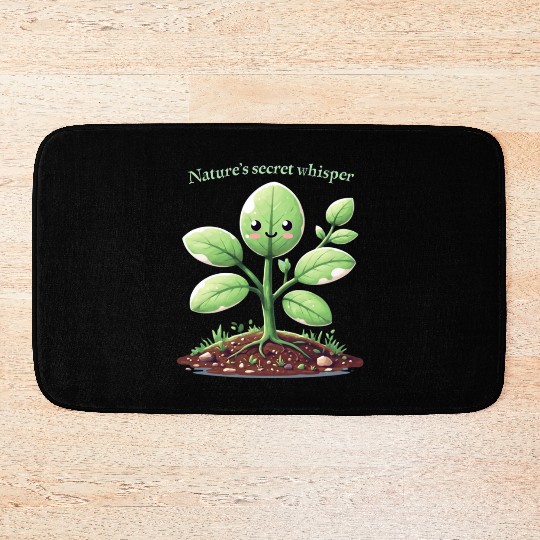 Energetic Cartoon Plant Character Bath Mats
