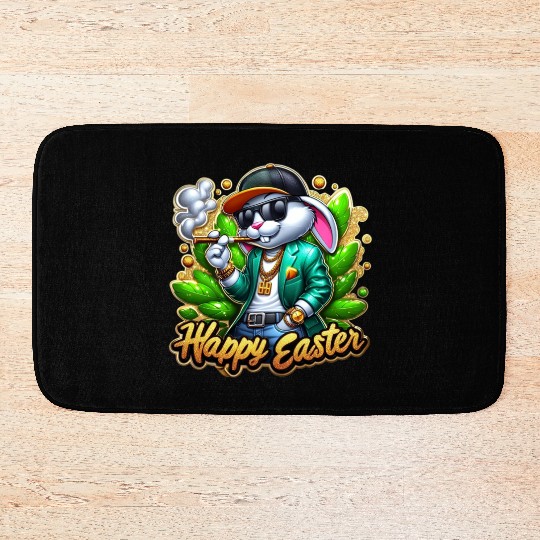 Happy Easter Bunny Bath Mats