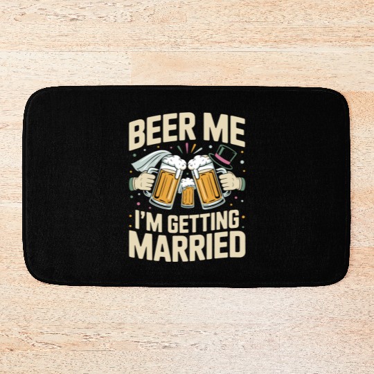 Beer Bachelorette party Funny Bride and Groom Bath Mats