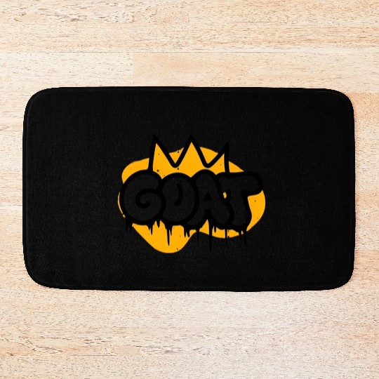 Minimalist Graffiti Art Featuring Bold GOAT Bath Mats