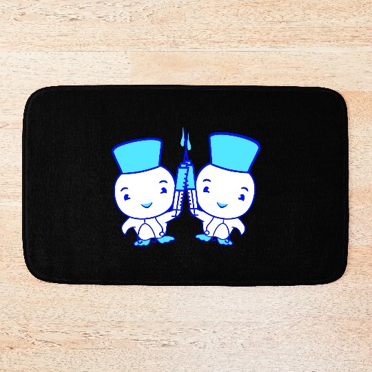 2 Duck Team nurse doctor syringe hospital sweet Bath Mats