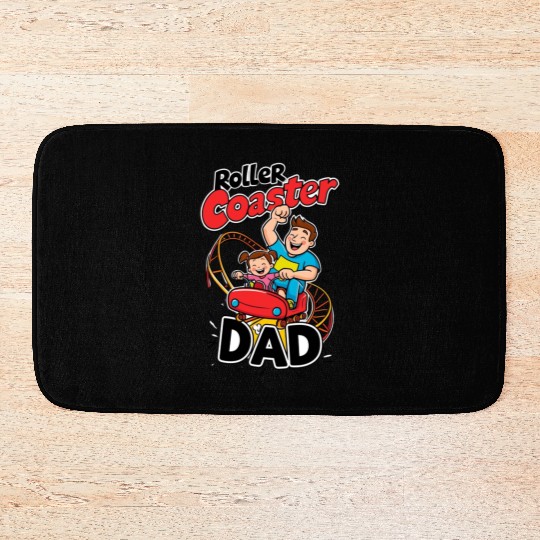 Roller Coaster Dad - Thrilling Family Fun Bath Mats