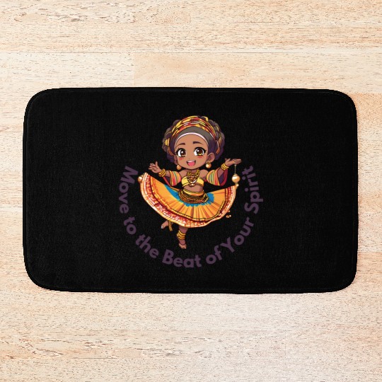 Chibi Afro Dancer – Spirit in Motion Bath Mats