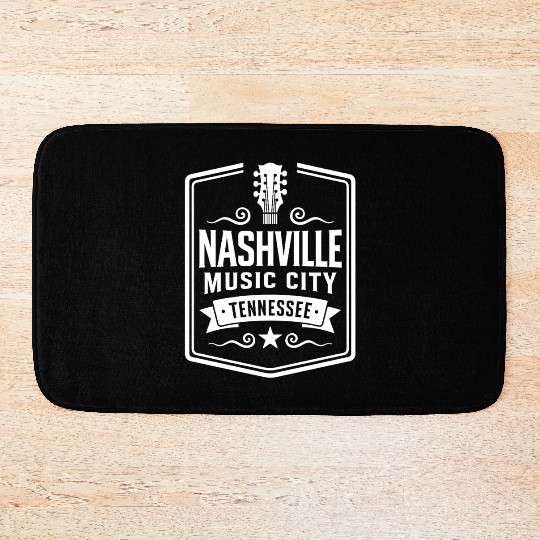 Nashville Music City Guitar Tennessee Bath Mats