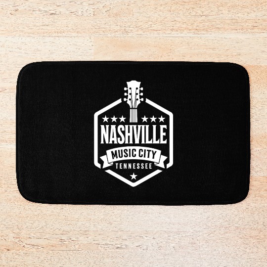 Nashville Music City Guitar Tennessee Bath Mats