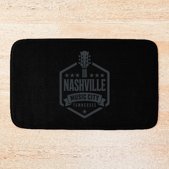 Nashville Music City Guitar Tennessee Bath Mats
