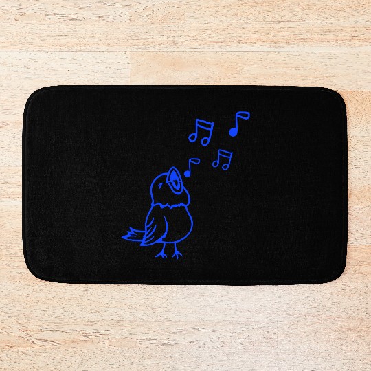 music nout singing bird sparrow sings chirps fun Bath Mats