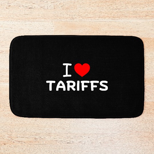 I Love Tariffs Red Heart Funny Trump Bath Mats