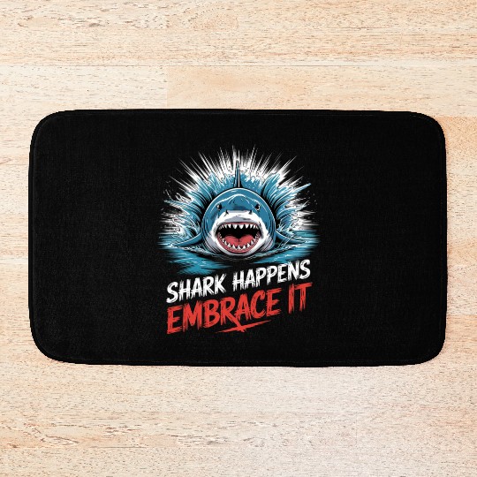 Shark Happens Embrace it Shark Diver Bath Mats