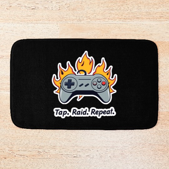 Tap. Raid. Repeat. – Retro Gamer Controller On Fir Bath Mats