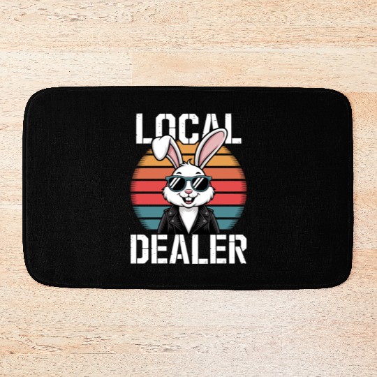 Local Egg Dealer Easter Bunny Vintage Farmer Bath Mats