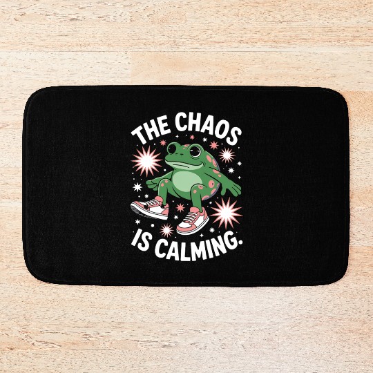 Chill Frog Embracing the Chaos Bath Mats
