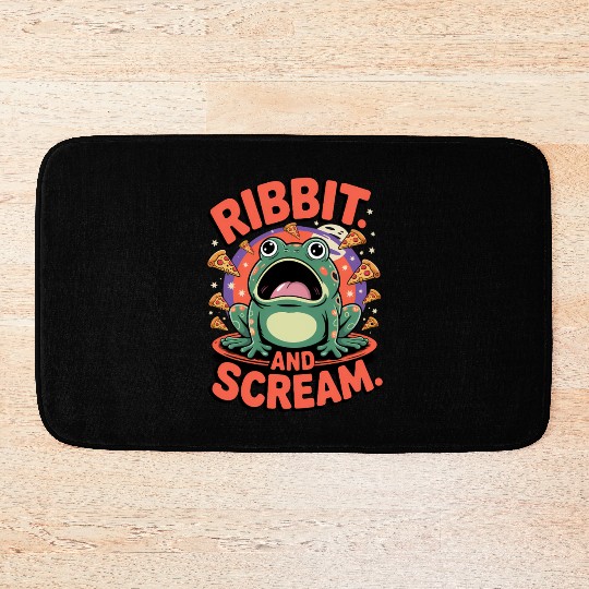 Screaming Frog Pizza Chaos Vibes Bath Mats