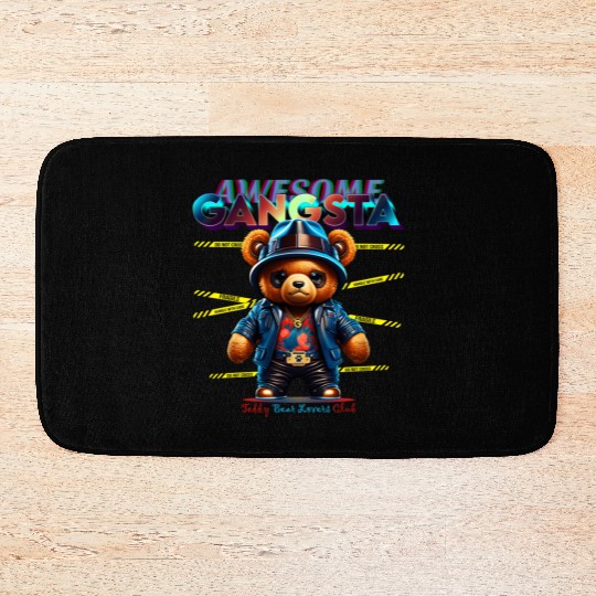 gangsta teddy bear Bath Mats