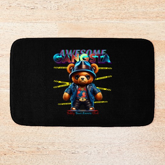 gangsta teddy bear Bath Mats