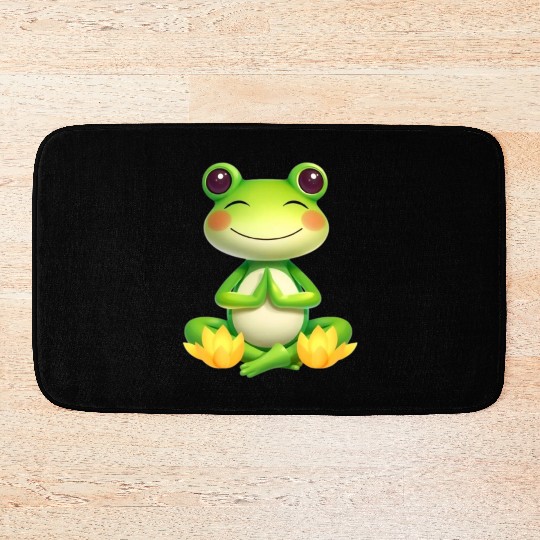 Zen Frog – Peaceful Meditation Frog Design Bath Mats