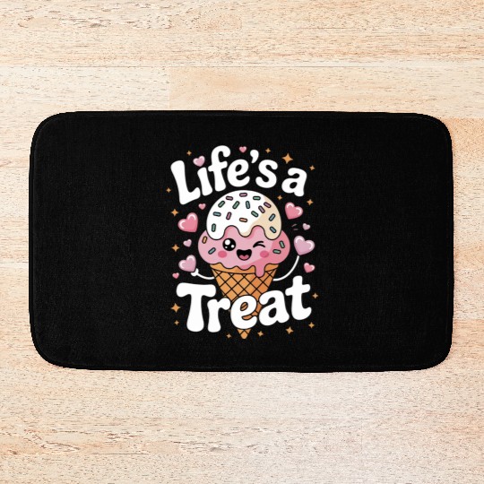 Life’s a Treat Kawaii Ice Cream Cone Bath Mats