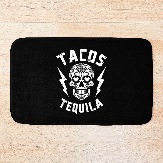 Tacos Tequila & Skull Vibes Bath Mats