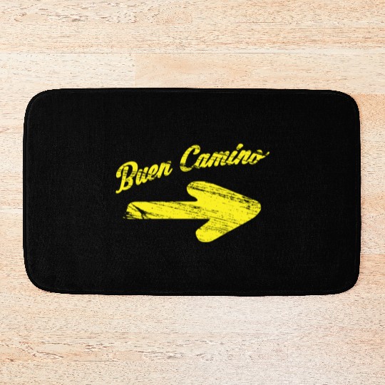Way of St. James buen camino yellow arrow Bath Mats