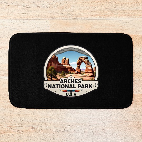 Arches National Park USA Logo Bath Mats